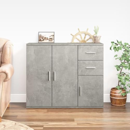 Sideboard Betongrau 91x29,5x75cm Holzwerkstoff Küchenbuffet Stauraum Schrank für Küche Esszimmer Wohnbereich Sideboard Betongrau 91x29,5x75cm Holzwerkstoff Küchenbuffet Stauraum Schrank für Küche Esszimmer Wohnbereich von Tidyard