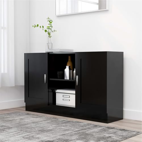 Sideboard Schwarz 120x30,5x70 cm Holzwerkstoff Küchenbuffet Stauraum Schrank für Küche Esszimmer Wohnbereich Sideboard Schwarz 120x30,5x70 cm Holzwerkstoff Küchenbuffet Stauraum Schrank für Küche Esszimmer Wohnbereich von Tidyard