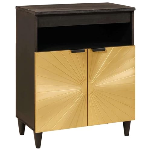 Sideboard Schwarz und Gold 60 x 33 x 75 cm massives Mangoholz, Küchenbuffet Stauraum Schrank Aufbewahrungsregal für Küche Esszimmer Wohnbereich4017853 Sideboard Schwarz und Gold 60 x 33 x 75 cm massives Mangoholz, Küchenbuffet Stauraum Schrank Aufbewahrungsregal für Küche Esszimmer Wohnbereich4017853 von Tidyard