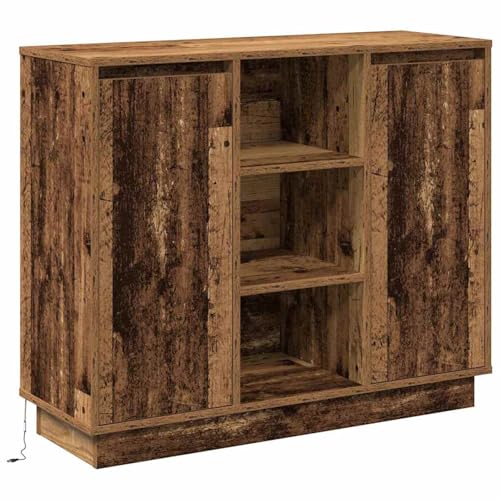 Sideboard mit LED Alt Holz 90x32x75 cm Spanplatte, Küchenbuffet Stauraum Schrank Aufbewahrungsregal für Küche Esszimmer Wohnbereich869688 Sideboard mit LED Alt Holz 90x32x75 cm Spanplatte, Küchenbuffet Stauraum Schrank Aufbewahrungsregal für Küche Esszimmer Wohnbereich869688 von Tidyard