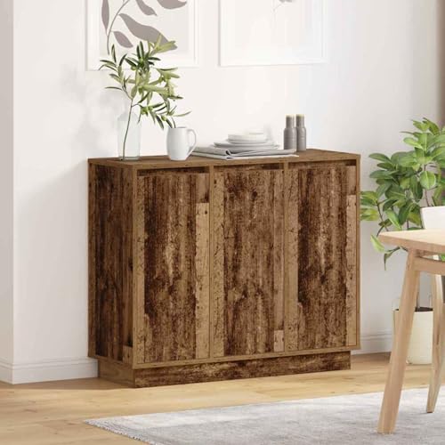 Sideboard mit LED aus Alter Eiche 90x32x75 cm, Ingenieurholz, Küchenbuffet Stauraum Schrank Aufbewahrungsregal für Küche Esszimmer Wohnbereich869680 Sideboard mit LED aus Alter Eiche 90x32x75 cm, Ingenieurholz, Küchenbuffet Stauraum Schrank Aufbewahrungsregal für Küche Esszimmer Wohnbereich869680 von Tidyard