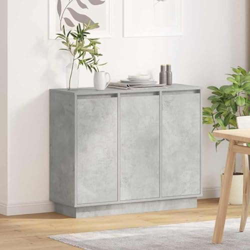 Sideboard mit LED in Beton Grau, 90x32x75 cm, aus Holzwerkstoff, Küchenbuffet Stauraum Schrank Aufbewahrungsregal für Küche Esszimmer Wohnbereich869677 Sideboard mit LED in Beton Grau, 90x32x75 cm, aus Holzwerkstoff, Küchenbuffet Stauraum Schrank Aufbewahrungsregal für Küche Esszimmer Wohnbereich869677 von Tidyard