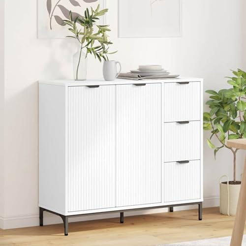 Sideboard mit Schubladen Weiß 89,5 x 33 x 82 cm Holzwerkstoff, Küchenbuffet Stauraum Schrank Aufbewahrungsregal für Küche Esszimmer Wohnbereich883454 Sideboard mit Schubladen Weiß 89,5 x 33 x 82 cm Holzwerkstoff, Küchenbuffet Stauraum Schrank Aufbewahrungsregal für Küche Esszimmer Wohnbereich883454 von Tidyard