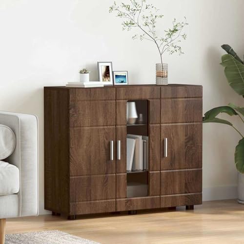 Sideboard mit Tür Braune Eiche 55.5 x 29 x 100 cm Holzwerkstoff, Küchenbuffet Stauraum Schrank Aufbewahrungsregal für Küche Esszimmer Wohnbereich880308 Sideboard mit Tür Braune Eiche 55.5 x 29 x 100 cm Holzwerkstoff, Küchenbuffet Stauraum Schrank Aufbewahrungsregal für Küche Esszimmer Wohnbereich880308 von Tidyard
