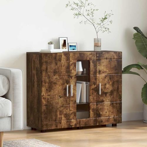 Sideboard mit Tür Räuchereiche 55.5 x 29 x 100 cm Holzwerkstoff, Küchenbuffet Stauraum Schrank Aufbewahrungsregal für Küche Esszimmer Wohnbereich880306 Sideboard mit Tür Räuchereiche 55.5 x 29 x 100 cm Holzwerkstoff, Küchenbuffet Stauraum Schrank Aufbewahrungsregal für Küche Esszimmer Wohnbereich880306 von Tidyard