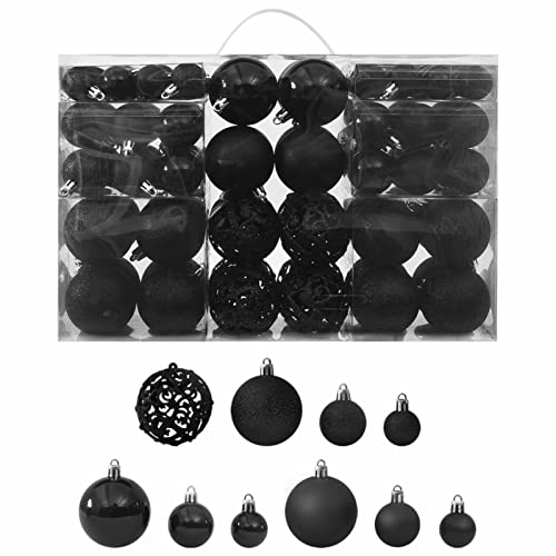 Tidyard 100-tlg. Weihnachtskugel Set Weihnachtskugeln Christbaumkugeln Weihnachtsdeko Christbaumschmuck Weihnachtsbaum Deko Schwarz von Tidyard