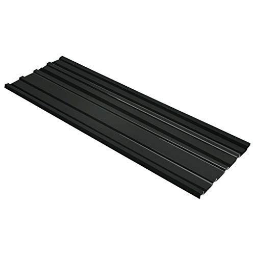 Tidyard 12 Stück Paneele Dachpaneele Metalldachplatten 129 x 45 cm (L x B) aus hochwertigem, verzinktem Stahl,Stärke:0,25 mm,Anthrazit von Tidyard