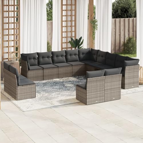 Tidyard 13-TLG.Lounge Möbel Outdoor Gartenlounge Set,Lounge Gartenmöbel Sofa,Garten loungemöbel Set,Sitzgarnitur Sitzlounge Garten Sitzgruppe mit Kissen Poly Rattan-851 von Tidyard