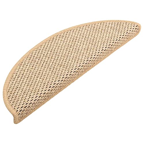 Tidyard 15 STK. Treppenmatte Selbstklebend Treppenschutz Treppenmatten Stufenmatten Treppenteppich Treppenschoner Stufenschoner Sisal-Optik Hellbeige 56x20cm von Tidyard