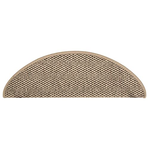 Tidyard 15 STK.Treppenmatten mit Klebebändern Selbstklebend Sisal-Optik Stufenmatten Treppenschutz Treppenteppich Treppenschoner Stufenschoner 65x25 cm Dunkelbeige von Tidyard
