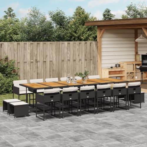 Tidyard 17-TLG.Garten-Essgruppe mit Kissen Terrassenmöbel Gartengarnitur Set PE-Rattan Gartengruppe Gartenmöbel Set Sitzgarnitur Sitzgruppe Gartenmöbelset Tisch mit Stuhl für Garten Terrasse Schwarz Tidyard 17-TLG.Garten-Essgruppe mit Kissen Terrassenmöbel Gartengarnitur Set PE-Rattan Gartengruppe Gartenmöbel Set Sitzgarnitur Sitzgruppe Gartenmöbelset Tisch mit Stuhl für Garten Terrasse Schwarz von Tidyard
