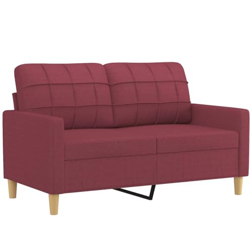 Tidyard 2-Sitzer-Sofa 2er Gästesofa Gästebett Sofabett mit Armlehne Polstersofa Schlafsofa Bettsofa Schlafcouch Bettcouch Stoffsofa 138 x 77 x 80 cm (B x T x H) Stoff Metall,Textilene Weinrot von Tidyard