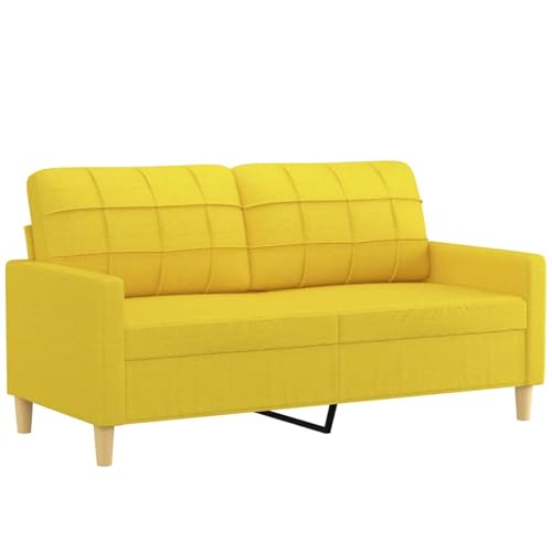 Tidyard 2-Sitzer-Sofa 2er Gästesofa Gästebett Sofabett mit Armlehne Polstersofa Schlafsofa Bettsofa Schlafcouch Bettcouch Stoffsofa 158 x 77 x 80 cm (B x T x H) Stoff Metall, Textilene Hellgelb von Tidyard