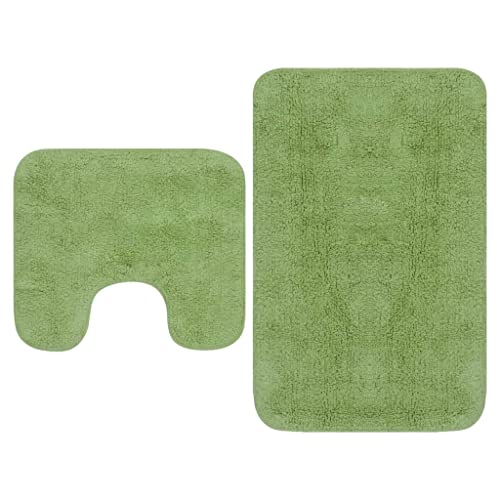 Tidyard 2-TLG. Badematten-Set, Badematte mit U-formigen WC-Vorleger aus Baumwolle, Badteppich Toilettenmatte Badezimmer Teppich Badgarnitur Duschvorleger Stoff Grün Tidyard 2-TLG. Badematten-Set, Badematte mit U-formigen WC-Vorleger aus Baumwolle, Badteppich Toilettenmatte Badezimmer Teppich Badgarnitur Duschvorleger Stoff Grün von Tidyard