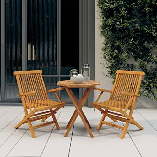 Tidyard 3-TLG. Garten Essgruppe Bistro Set Balkonmöbel Set Gartenset klappbar Bistrotisch mit 2 Stühlen für Balkon Garten Terrasse Hinterhof Massivholz Teak Tidyard 3-TLG. Garten Essgruppe Bistro Set Balkonmöbel Set Gartenset klappbar Bistrotisch mit 2 Stühlen für Balkon Garten Terrasse Hinterhof Massivholz Teak von Tidyard