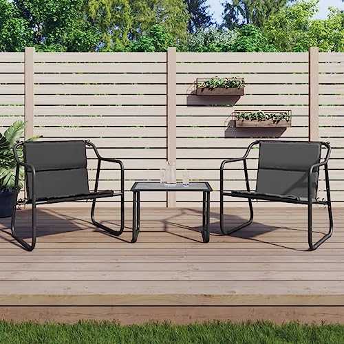 Tidyard 3-TLG. Gartensofa Gartenmöbel Set Garten-Sofagarnitur Garten-Lounge-Set mit Kissen Terrassesofa Möbelsets Loungesofaset Gartenlounge Sitzgarnitur Gartenset für Garten Anthrazit Stahl von Tidyard