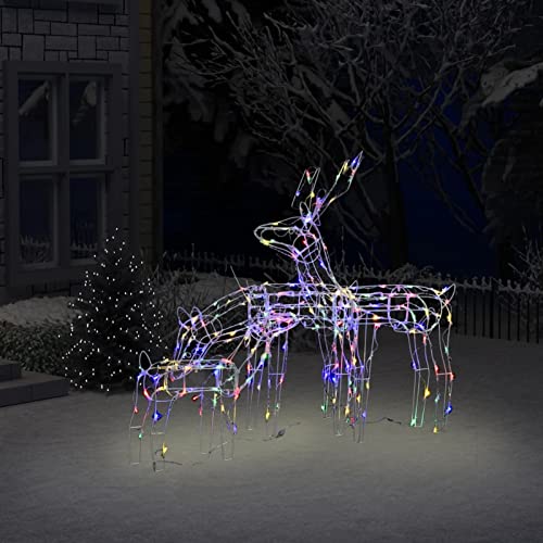 Tidyard 3-TLG. Weihnachtsdekoration Rentiere 229 LEDs Weihnachtsdeko Weihnachtsbeleuchtung Rentier-Beleuchtet für Innen- und Außen Gartenleucht-Deko Weihnachtsfigur Weihnachts Dekoration von Tidyard