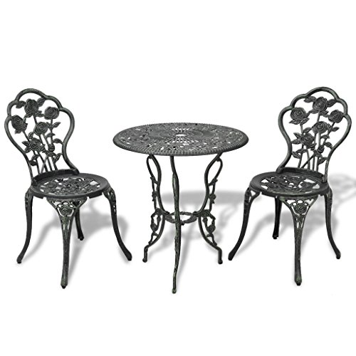Tidyard 3-TLG.Bistro-Set Bistroset Bistro-Set Gartenmöbel Mit 1 Tisch und 2 Stühle,Balkonset Gartenmöbelset Bistrotisch Stehtisch Balkonstuhl für Garten,Balkon,Terrasse,Aluminiumguss+Gusseisen von Tidyard