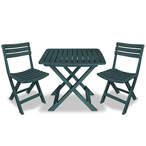 Tidyard 3 teilig Garten Bistro-Set bistroset Garten-Bistroset Tischmaße:79 x 72 x 70 cm,Garten-Essgruppe Mit 1 Klapptisch und 2 Klappstühle,Stuhlmaße:41 x 34 x 78 cm,Witterungsbeständig,Kunststoff von Tidyard