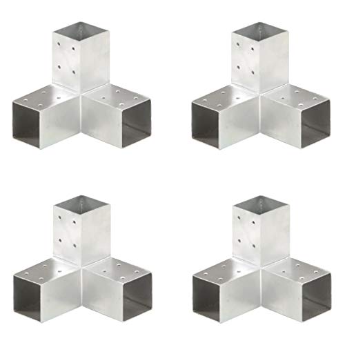 Tidyard 4 Stk. Pfostenverbinder Y-Form Pfostenecke Verzinktes Metall 71 x 71 mm von Tidyard