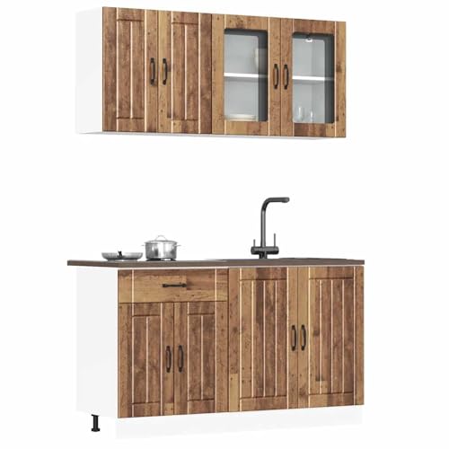 Tidyard 4-TLG. Küchenschrank-Set Kalmar Altholz-Optik Holzwerkstoff Wandschrank Küchenschrank Küchenzeile Hängeschrank Tidyard 4-TLG. Küchenschrank-Set Kalmar Altholz-Optik Holzwerkstoff Wandschrank Küchenschrank Küchenzeile Hängeschrank von Tidyard