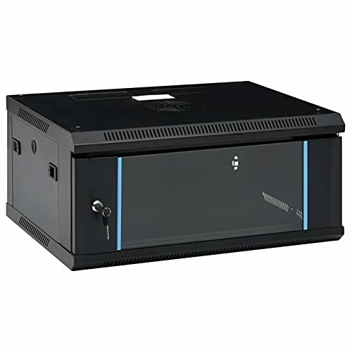 Tidyard 4U Netzwerkschrank 19 Zoll Serverschrank Serverschrank Wandschrank Schrank Wandgehäuse Wandmontage Abnehmbare Seitenteile 600x450x285 mm von Tidyard