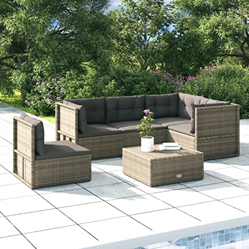 Tidyard 5-TLG. Gartenlounge Set Polyrattan, Terrassensofa Rattan, Gartenmöbel Rattan Wetterfest, Loungemöbel Polyrattan, Balkonlounge Set, Gartensofa, Ecksofa mit 3 Positionen verstellt von Tidyard