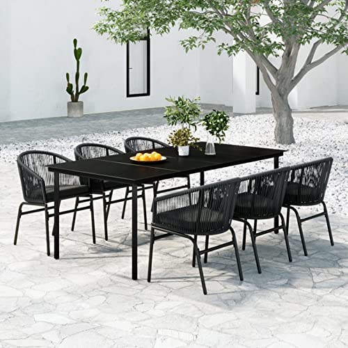 Tidyard 7-TLG. Garten Essgruppe 6 Personen, Sitzgruppe 6+1, Gartentisch mit Glas-Tischplatte & Sessel mit Sitzkissen Gartenmöbel Set Anthrazit Tidyard 7-TLG. Garten Essgruppe 6 Personen, Sitzgruppe 6+1, Gartentisch mit Glas-Tischplatte & Sessel mit Sitzkissen Gartenmöbel Set Anthrazit von Tidyard