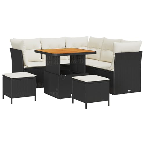 Tidyard 8-teilige Garten Sofagarnitur mit Kissen Schwarz Poly-Rattan Akazie Tidyard 8-teilige Garten Sofagarnitur mit Kissen Schwarz Poly-Rattan Akazie von Tidyard