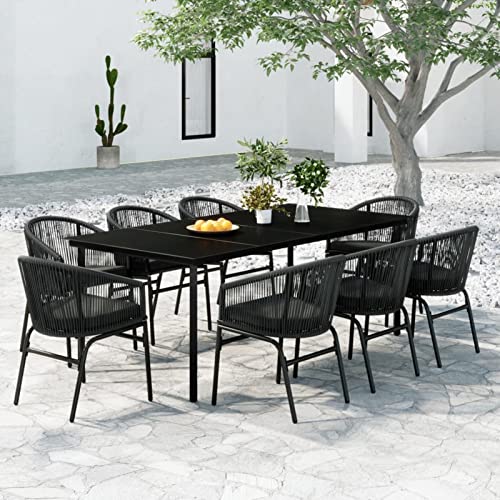 Tidyard 9-TLG. Garten Essgruppe 8 Personen, Sitzgruppe 8+1, Gartentisch mit Glas-Tischplatte & Sessel mit Sitzkissen Gartenmöbel Set Anthrazit Tidyard 9-TLG. Garten Essgruppe 8 Personen, Sitzgruppe 8+1, Gartentisch mit Glas-Tischplatte & Sessel mit Sitzkissen Gartenmöbel Set Anthrazit von Tidyard