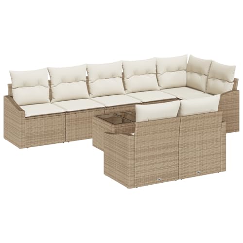 Tidyard 9-TLG. Garten-Essgruppe mit Kissen Braun Poly Rattan Tidyard 9-TLG. Garten-Essgruppe mit Kissen Braun Poly Rattan von Tidyard