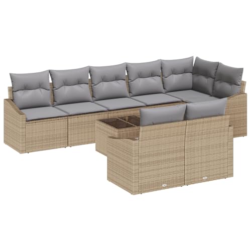 Tidyard 9-TLG. Garten-Essgruppe mit Kissen Schwarz Poly Rattan gartentisch mit stühlen Set Tidyard 9-TLG. Garten-Essgruppe mit Kissen Schwarz Poly Rattan gartentisch mit stühlen Set von Tidyard