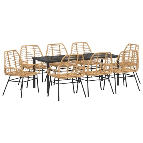 Tidyard 9-teiliges Garten-ESS-Set Braun Poly-Rattan gartentisch mit stühlen Set Tidyard 9-teiliges Garten-ESS-Set Braun Poly-Rattan gartentisch mit stühlen Set von Tidyard