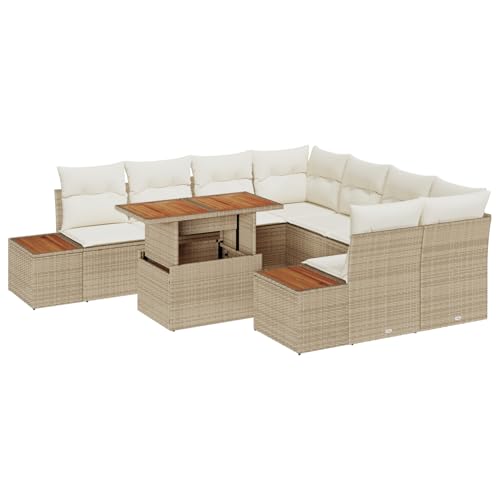 Tidyard 9-teiliges Garten Sofa Set mit Kissen Beige Poly-Rattan Tidyard 9-teiliges Garten Sofa Set mit Kissen Beige Poly-Rattan von Tidyard