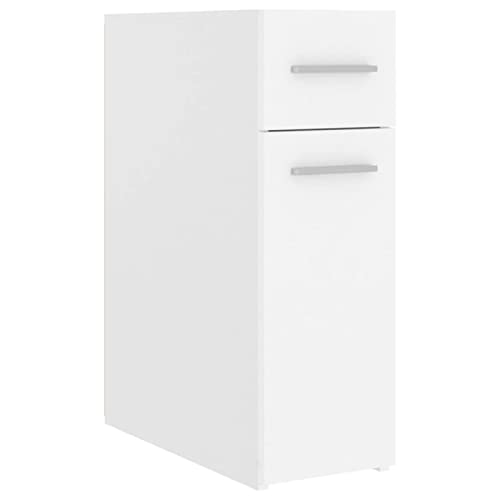 Tidyard Apothekerschrank Aufbewahrungsschrank Schrank Nischenschrank Nischenregal Miniregal Schrankchen Küchenschrank Standschrank Schrank 20 x 45,5 x 60 cm (L x B x H),Holzwerkstoff,Weiß von Tidyard