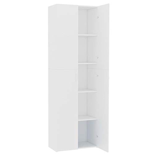 Tidyard Aufbewahrungsschrank Büroschrank Lagerschrank Mit 5 Ablageflächen & 2 Türen mit 2 Griffen,Beistellschrank Standschrank Aktenschrank Universalschrank 60 x 32 x 190 cm aus Spanplatte von Tidyard