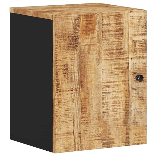 Tidyard Bad-Wandschrank Hängeschrank 2 Fächer Badezimmerschrank Badezimmer Badmöbel Badezimmermöbel Aufbewahrungsschrank 38 x 33 x 48 cm (B x T x H) Massives Mangoholz mit natürlichem Finish von Tidyard