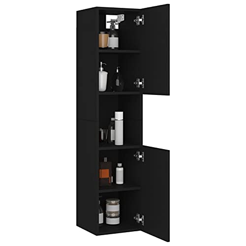 Tidyard Badezimmerschrank Badschrank Badezimmer Aufbewahrungsschrank Schrank Hochschrank Badkommode Eckschrank Badregal Badmöbel, Mit 2 Türen und 5 Fächer,Schwarz 30x30x130 cm Holzwerkstoff Tidyard Badezimmerschrank Badschrank Badezimmer Aufbewahrungsschrank Schrank Hochschrank Badkommode Eckschrank Badregal Badmöbel, Mit 2 Türen und 5 Fächer,Schwarz 30x30x130 cm Holzwerkstoff von Tidyard