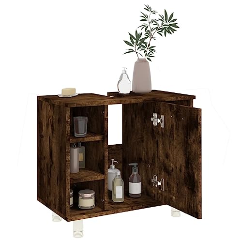 Tidyard Badezimmerschrank Unterschrank mit 7 Fächer Badschrank Waschbeckenunterschrank Waschtischunterschrank Badmöbel Räuchereiche 60x32x53,5 cm Holzwerkstoff Tidyard Badezimmerschrank Unterschrank mit 7 Fächer Badschrank Waschbeckenunterschrank Waschtischunterschrank Badmöbel Räuchereiche 60x32x53,5 cm Holzwerkstoff von Tidyard