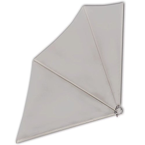 Tidyard Balkonfächer Klappbar Wandklappschirm Seitenmarkise Faltbar Balkonsichtschutz Sichtschutz-Fächer Stahlrohre 140 x 140 cm Cremeweiß für Balkon von Tidyard