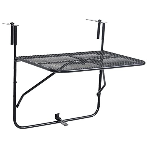 Tidyard Balkonhängetisch Balkontisch Wandklapptisch Hängetisch stabil Klapptisch Stahl Schwarz 60x40cm von Tidyard