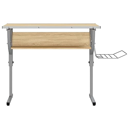 Tidyard Basteltisch Schreibtisch Schülertisch Computertisch Arbeitstisch Arbeitszimmertisch Laptoptisch Bürotisch Konsolentisch 110 x 53 x (58-87) cm (L x B x H) Holzwerkstoff,Stahl von Tidyard