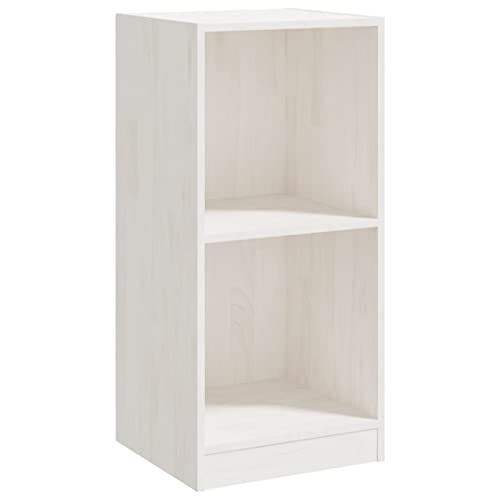 Tidyard Beistellschrank Lagerschrank ​​​​​​​Mit 2 Fächern Standregal Bücherregal Sideboard Wandregal Mehrzweckregal Regal 35,5 x 33,5 x 76 cm (B x T x H) Kiefer-Massivholz Weiß von Tidyard