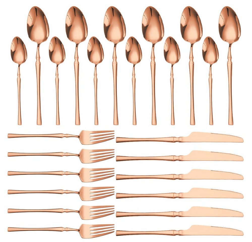 Tidyard Besteck-Set 24-teilige Edelstahl Utensilien-Set, 6 x Tafelmesser, Essenslöffel, Menügabeln, Dessertlöffel von Tidyard