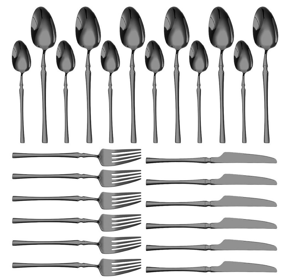 Tidyard Besteck-Set 24-teilige Edelstahl Utensilien-Set, 6 x Tafelmesser, Essenslöffel, Menügabeln, Dessertlöffel von Tidyard