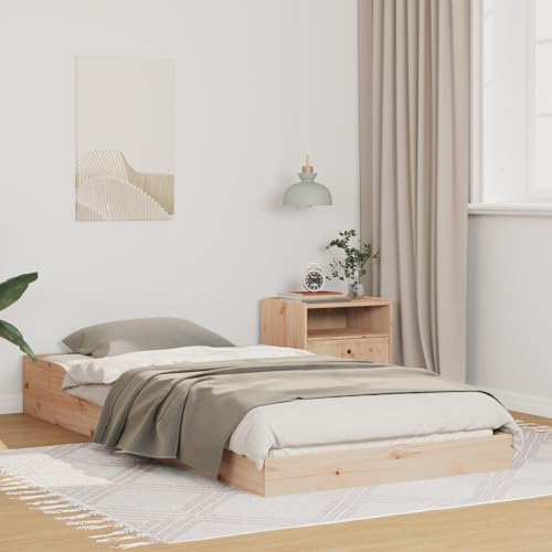 Tidyard Bettgestell Braun 100 x 200 cm Massivholz Kiefer, Plattformbettgestell doppelbett einzelbetten für Schlafzimmer Gästezimmer873328 von Tidyard