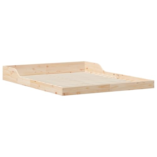 Tidyard Bettgestell Braun 160 x 200 cm Massivholz Kiefer, Plattformbettgestell doppelbett einzelbetten für Schlafzimmer Gästezimmer873307 von Tidyard