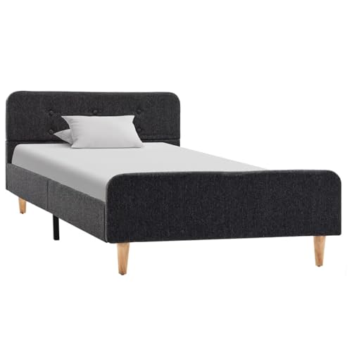 Tidyard Bettgestell Dunkelgrau Sackleinen 90x200 cm, Plattformbettgestell doppelbett einzelbetten für Schlafzimmer Gästezimmer284894 von Tidyard
