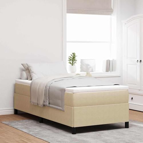 Tidyard Bettgestell Lichtgrün Grau 80x200 cm Cord-Stoff, Plattformbettgestell doppelbett einzelbetten für Schlafzimmer Gästezimmer42006941 von Tidyard