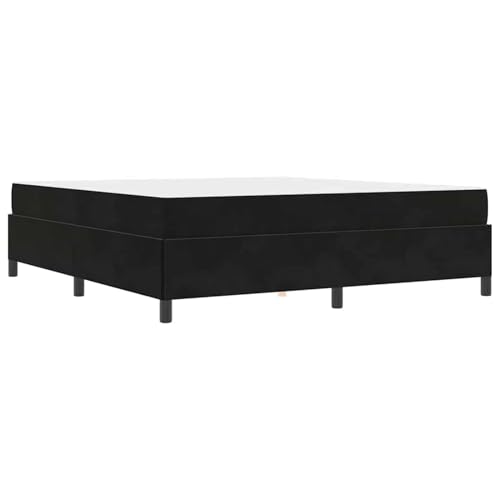 Tidyard Bettgestell Schwarz und Weiß und Schwarz 180 x 200 cm Samt, Plattformbettgestell doppelbett einzelbetten für Schlafzimmer Gästezimmer3399080 von Tidyard